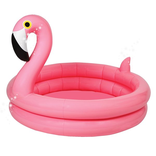 Image of Splash Buddies | 53-In L X 49-In W Pink Round Flamingo Kiddie Pool | Rona