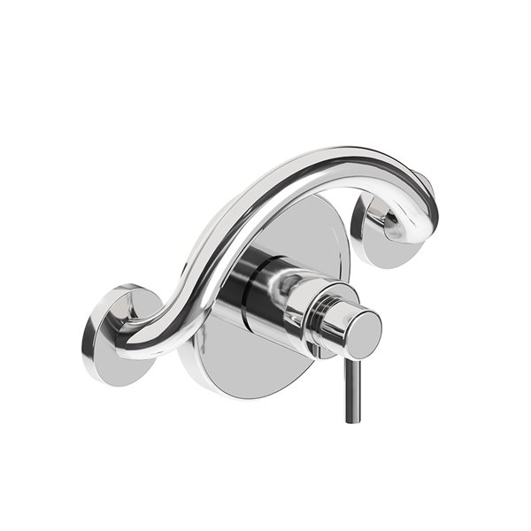 Healthcraft Products Crescent Plus Series 7.5-in Polished Chrome Wall Mount Grab Bar - ADA Compliant