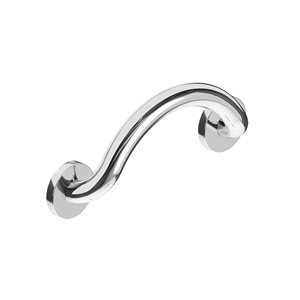 Healthcraft Products Crescent Plus Series 7.5-in Polished Chrome Wall Mount Grab Bar - ADA Compliant