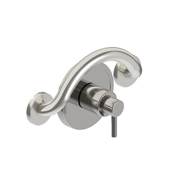 Healthcraft Products Crescent Plus Series 7.5-in Brushed Stainless Steel Wall Mount Grab Bar - ADA Compliant