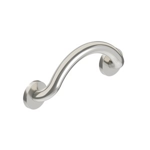 Healthcraft Products Crescent Plus Series 7.5-in Brushed Stainless Steel Wall Mount Grab Bar - ADA Compliant