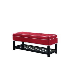 ORE International Modern Red Bench with Shoe Storage