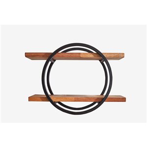ORE International 16.5-in L x 12-in H x 16.5-in D Wood/Metal Wall Shelf