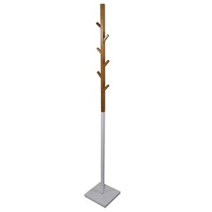 ORE International 69-in H Youth Walnut/White 6-Hook Coat Stand