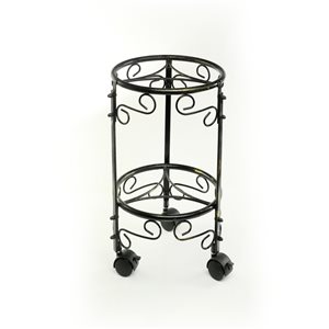 ORE International 18-in Black/Gold Outdoor Round Steel Plant Stand