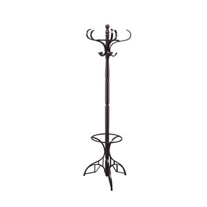 ORE International Colton 68-in H Brown 10-Hook Coat Stand with Umbrella Holder