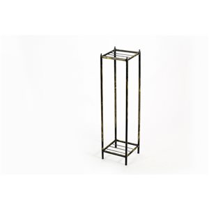 ORE International 28.5-in Black/Gold Outdoor Square Stone Plant Stand