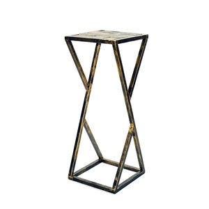 ORE International 31.2-in Black/Gold Outdoor Stone Plant Stand