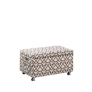 ORE International Modern Beige Faux Leather Rectangle Integrated Storage Ottoman