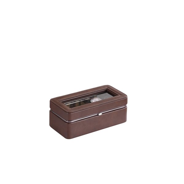 ORE International Brown Leatherette Watch Display Case YMW 1703 RONA