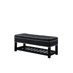 ORE International Modern Charcoal Grey Bench with Shoe Storage