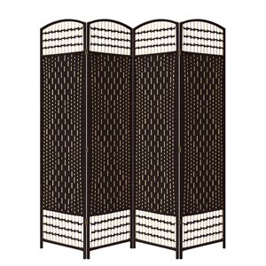 ORE International 4-Panel Brown/Espresso Paper Folding Contemporary/Modern Room Divider