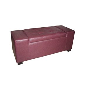ORE International Modern Burgundy Bench with Storage