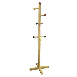 ORE International 49.5-in H Natural Wood 10-Hook Coat Stand