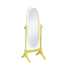 ORE International 23-in L x 21-in W Oval Yellow Framed Floor Mirror