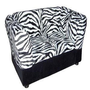 ORE International Black/White Polyester Fabric Rectangular Dog Bed