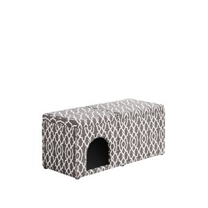 ORE International Cassidy Modern Smoky Grey Bench with Pet House