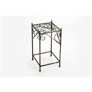 ORE International 20.5-in Black/Gold Outdoor Square Steel Plant Stand