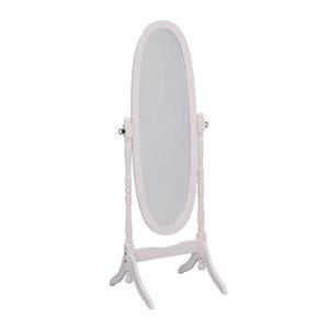 ORE International 23-in L x 20-in W Oval White Framed Floor Mirror