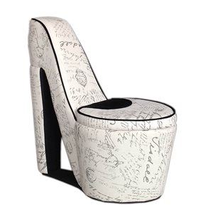 ORE International Modern White Polyurethane High Heel Shoe Accent Chair