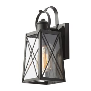 LNC 12.5-in Black Dark Sky Medium Base (E-26) Outdoor Wall Light