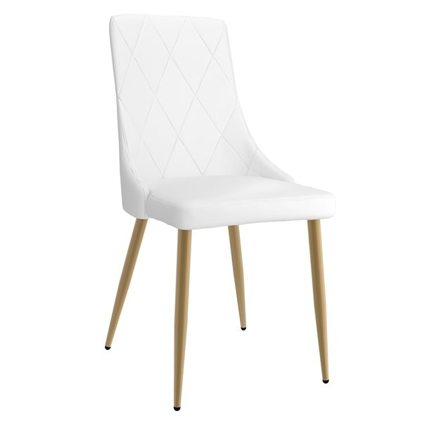 !nspire White Contemporary Faux Leather Upholstered Side Chairs with Metal Frame - Set of 2