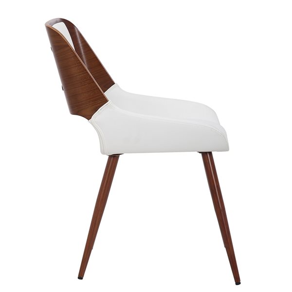 !nspire Contemporary White Faux Leather Upholstered Side Chair with Wood Frame