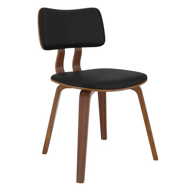 Chaise d'appoint noire rembourrée !nspire contemporaine en similicuir avec cadre en bois