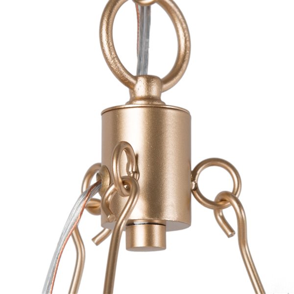 LNC Ellan 6-Light Matte Gold and Opal Glass Cylinder Modern/Contemporary Chandelier