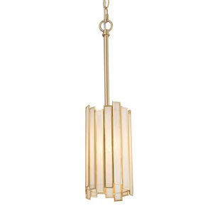 LNC Tiffany 4.3-in Matte Gold Modern/Contemporary Cylinder Mini Pendant Light