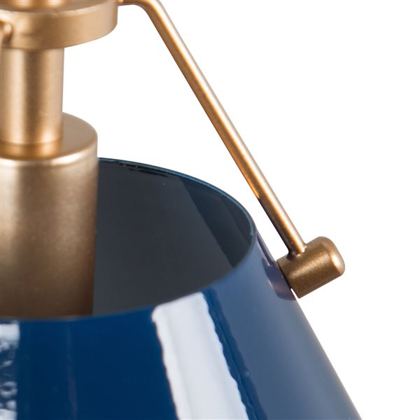 LNC Darren 8-in Oil Rubbed Blue Modern/Contemporary Dome Pendant Light