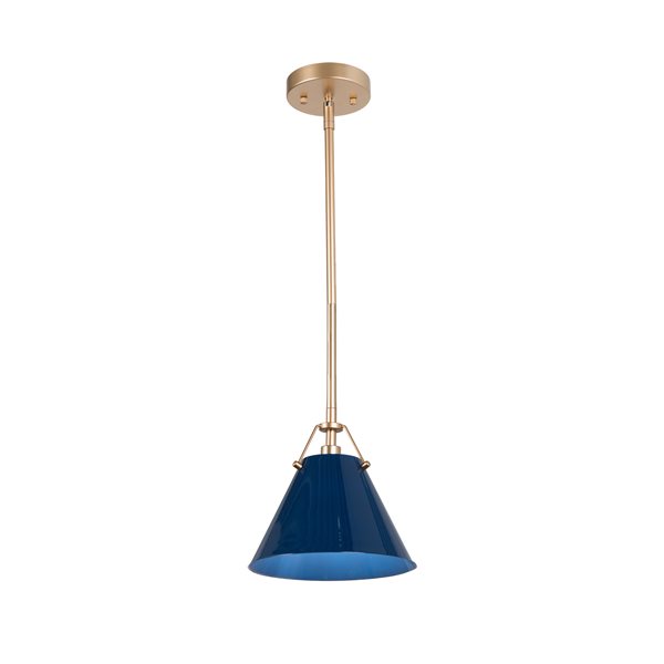 LNC Darren 8-in Oil Rubbed Blue Modern/Contemporary Dome Pendant Light