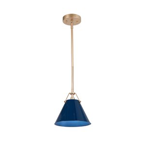 LNC Darren 8-in Oil Rubbed Blue Modern/Contemporary Dome Pendant Light