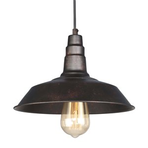 LNC Elvis 10.2-in Rustic Bronze Industrial Pendant Light