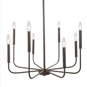 LNC Concise 8-Light Distressed Rusty Black Modern/contemporary Chandelier