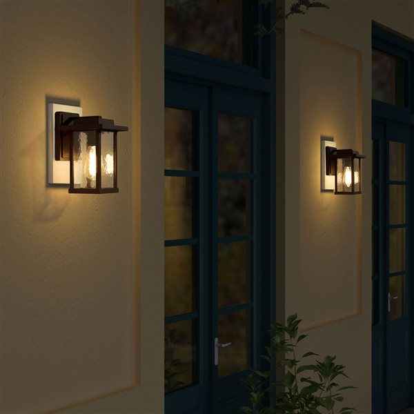 LNC Sabrina 11-in Sand Black Outdoor Wall Light