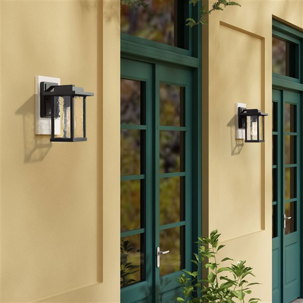 LNC Sabrina 11-in Sand Black Outdoor Wall Light