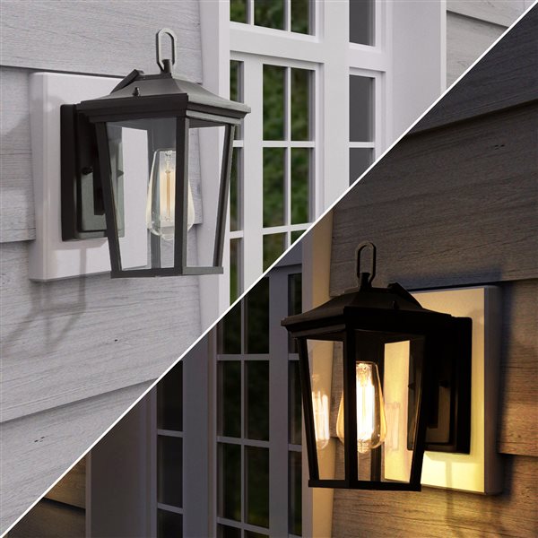 LNC Sabrina 11.8-in Matte Black Outdoor Wall Light