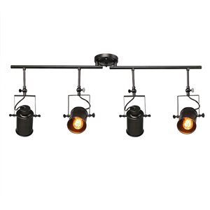 LNC Lyra 4-Light Dimmable Matte Black Track Lighting