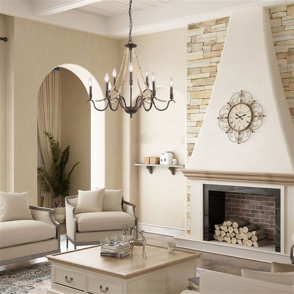 LNC Nora 9-Light Bronze Farmhouse Chandelier