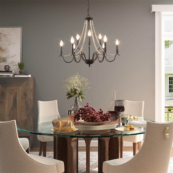 LNC Nora 9-Light Bronze Farmhouse Chandelier