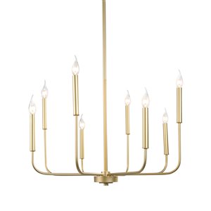 LNC Diana 8-Light Gold Linear Modern/Contemporary Chandelier