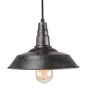 LNC Elvis 10.2-in Antique Black Industrial Pendant Light