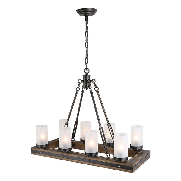 LNC Laius 8-Light Black Farmhouse Chandelier