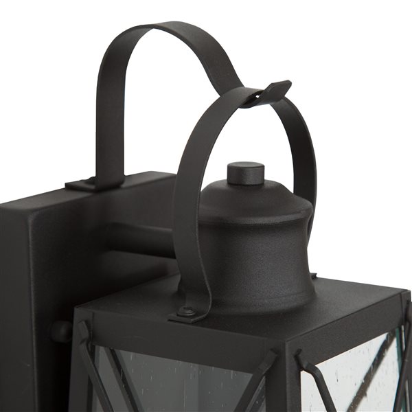 LNC Orlan 12.5-in Black and Seeded Glass Outdoor Wall Light - 2-Pack