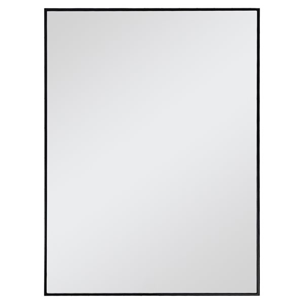 Image of Decor Wonderland | Décor Wonderland Venta 29.5-In Rectangular Black Framed Bathroom Mirror | Rona