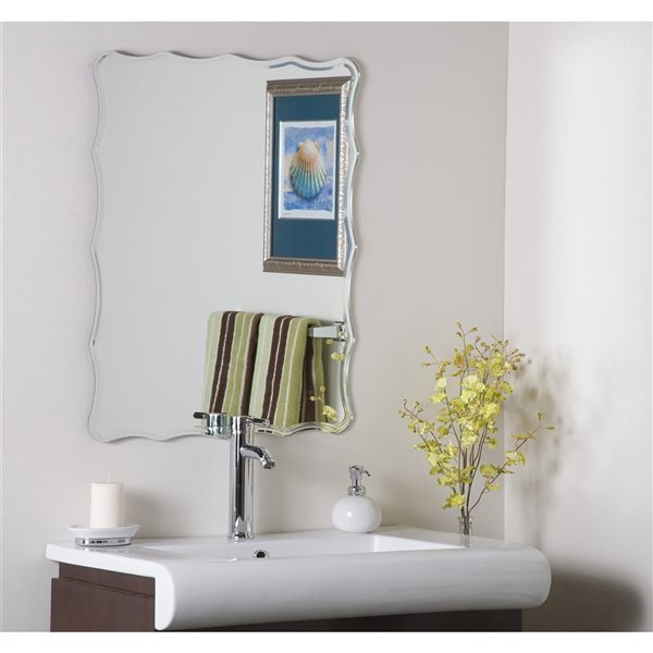 Décor Wonderland Ridge 22-in Rectangular Frameless Bathroom Mirror