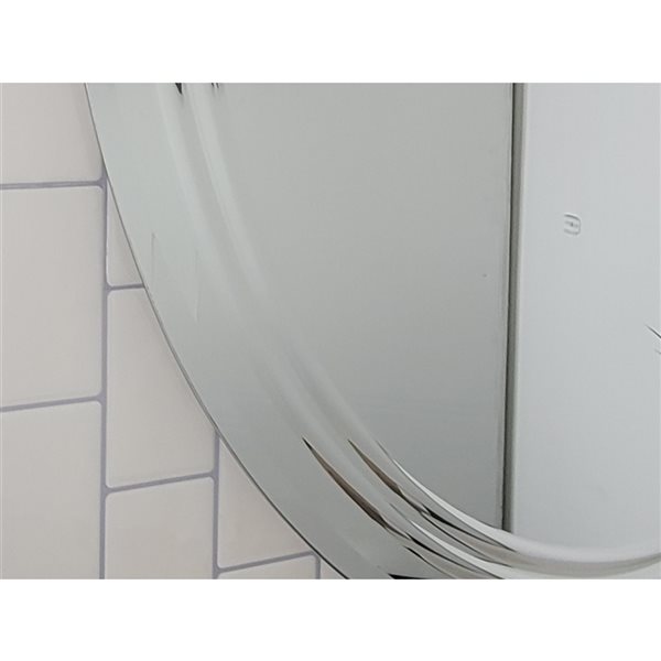 Décor Wonderland Tri-Bevel 23.6-in Oval Frameless Bathroom Mirror