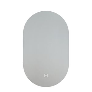 Décor Wonderland Claire 23.6-in Lighted LED Fog Free Oval Frameless Bathroom Mirror