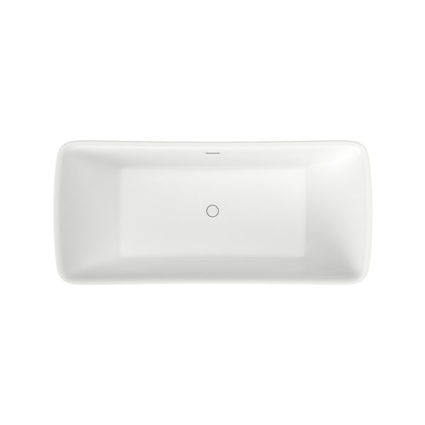 A&E Bath and Shower Kyla 29.5-in x 62-in White High-gloss Acrylic Oval Centre Drain Freestanding Bathtub